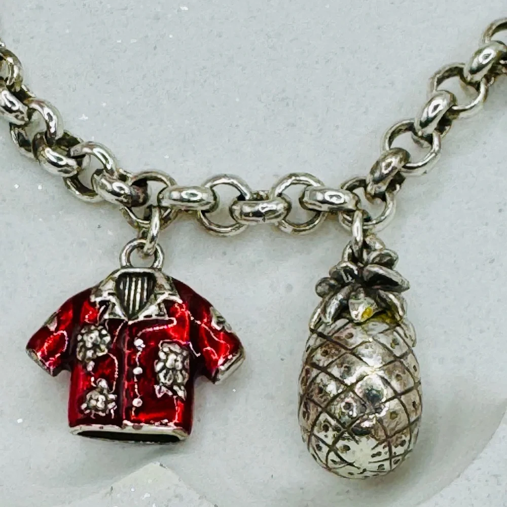 Brighton Silver Charm Bracelet with Red and Green Accents - Picture 3 of 7